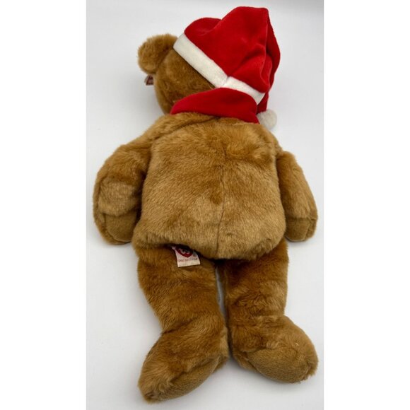 Vtg Ty Beanie Baby Buddy 2001 Christmas Santa Teddy Bear Hat Scarf Large 14” - Picture 6 of 7